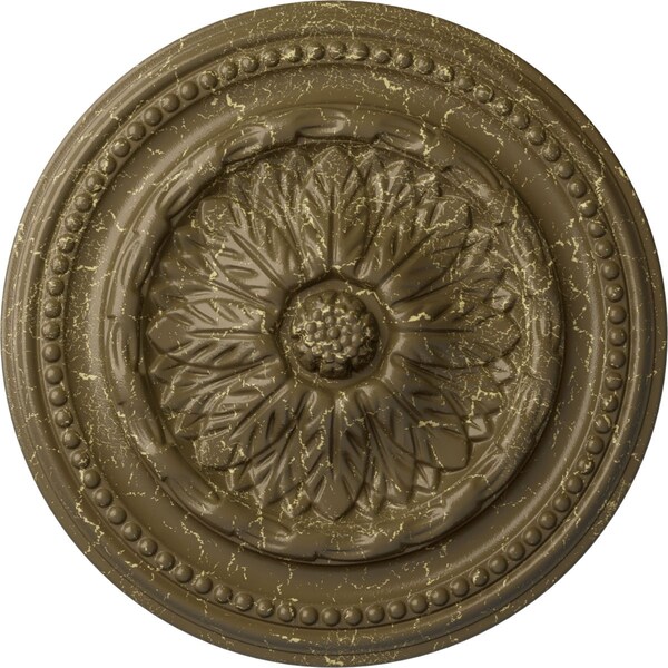 Ekena Millwork Chester Ceiling Medallion (Fits Canopies up to 2 1/4"), 15 3/4"OD x 1 7/8"P, Mississippi Mud Crackle CM15CHMMC - main